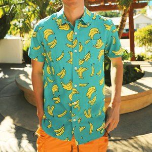Tipsy Elves Havana Banana Hawaiian Button Down Shirt